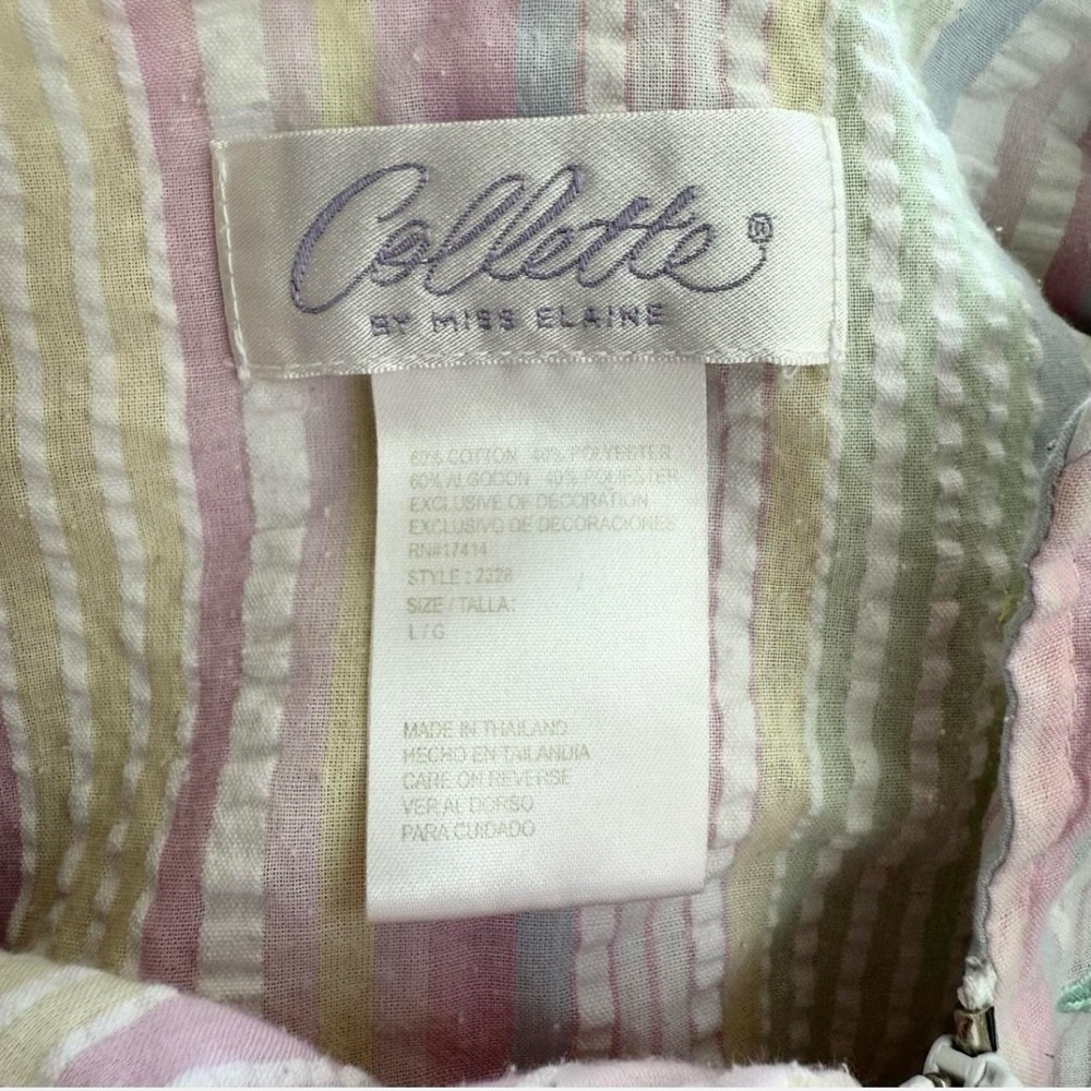 Vintage Colette By Miss Elaine Pastel Seersucker … - image 4